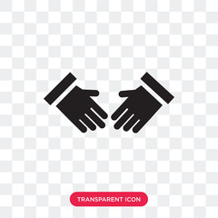 Poster - Shake hands vector icon isolated on transparent background, Shake hands logo design