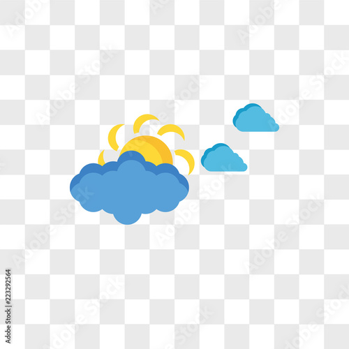 Clouds And Sun Vector Icon Isolated On Transparent Background