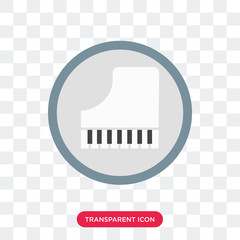 Wall Mural - Piano vector icon isolated on transparent background, Piano logo design