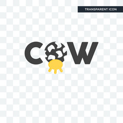 Wall Mural - cow vector icon isolated on transparent background, cow logo design