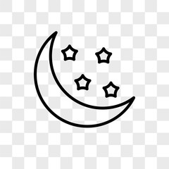 Poster - Moon vector icon isolated on transparent background, Moon logo design