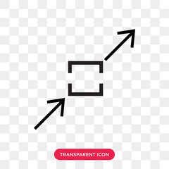 Wall Mural - Left arrow vector icon isolated on transparent background, Left arrow logo design
