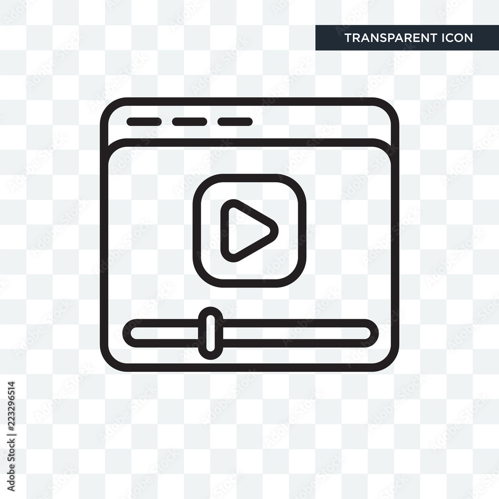 Video player vector icon isolated on transparent background, Video ...