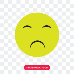 Canvas Print - Sad vector icon isolated on transparent background, Sad logo design