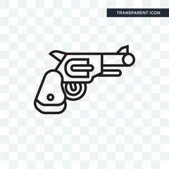 Revolver vector icon isolated on transparent background, Revolver logo design