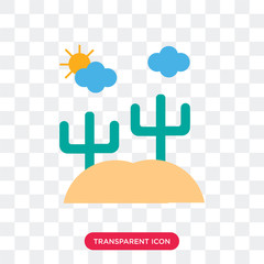 Wall Mural - Desert vector icon isolated on transparent background, Desert logo design