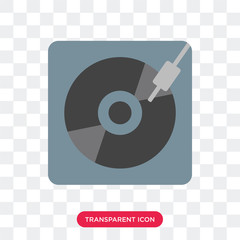 Wall Mural - Turntable vector icon isolated on transparent background, Turntable logo design