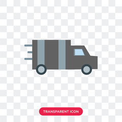 Wall Mural - Delivery truck vector icon isolated on transparent background, Delivery truck logo design