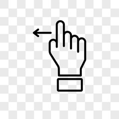 Poster - Swipe left vector icon isolated on transparent background, Swipe left logo design