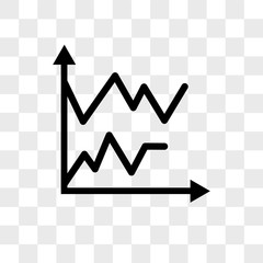 Poster - Line chart vector icon isolated on transparent background, Line chart logo design