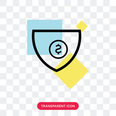 Wall Mural - Shield vector icon isolated on transparent background, Shield logo design