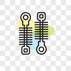 Aufkleber - Shock absorber vector icon isolated on transparent background, Shock absorber logo design