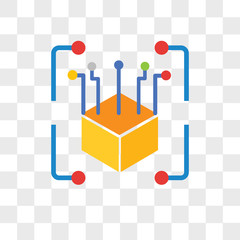 Poster - cube vector icon isolated on transparent background, cube logo design
