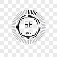 Poster - The 66 seconds vector icon isolated on transparent background, The 66 seconds logo design