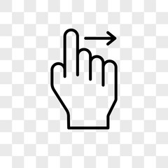 Poster - Swipe right vector icon isolated on transparent background, Swipe right logo design