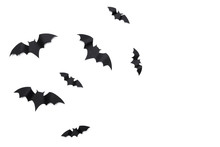 Halloween And Decoration Concept - Paper Bats Flying