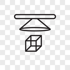 Poster - 3d cube vector icon isolated on transparent background, 3d cube logo design