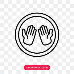 Sticker - Praying vector icon isolated on transparent background, Praying logo design