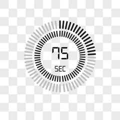 Poster - The 75 seconds vector icon isolated on transparent background, The 75 seconds logo design