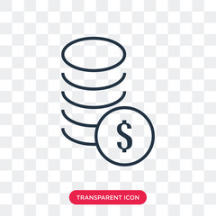 Wall Mural - Dollar vector icon isolated on transparent background, Dollar logo design