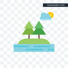 Poster - Trees vector icon isolated on transparent background, Trees logo design