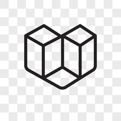 Poster - cube vector icon isolated on transparent background, cube logo design