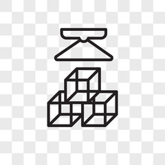 Poster - 3d cube vector icon isolated on transparent background, 3d cube logo design