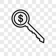 Poster - Key vector icon isolated on transparent background, Key logo design