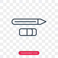 Poster - Pencin and Eraser vector icon isolated on transparent background, Pencin and Eraser logo design