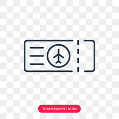 Wall Mural - Plane ticket vector icon isolated on transparent background, Plane ticket logo design