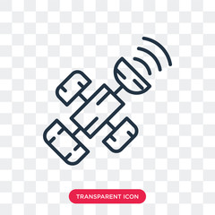 Sticker - Satellite vector icon isolated on transparent background, Satellite logo design