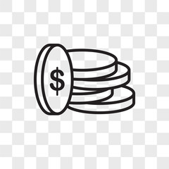 Poster - Coin vector icon isolated on transparent background, Coin logo design