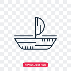 Sticker - Sailboat vector icon isolated on transparent background, Sailboat logo design