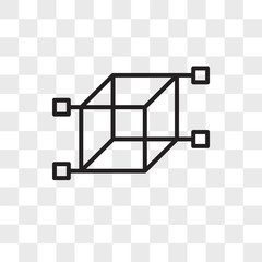 Poster - cube vector icon isolated on transparent background, cube logo design