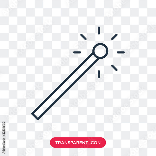 Fotografie, Obraz Magic wand vector icon isolated on transparent background, Magic wand logo desig