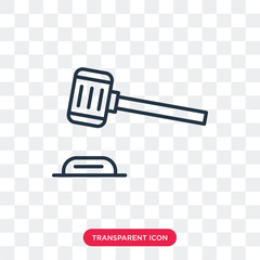 Wall Mural - Gavel vector icon isolated on transparent background, Gavel logo design