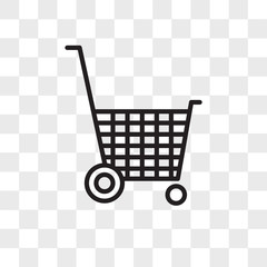 Poster - trolley vector icon isolated on transparent background, trolley logo design