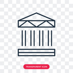 Wall Mural - Courthouse vector icon isolated on transparent background, Courthouse logo design