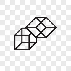 Poster - 3d cube vector icon isolated on transparent background, 3d cube logo design