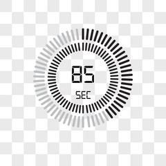 Poster - The 85 seconds vector icon isolated on transparent background, The 85 seconds logo design