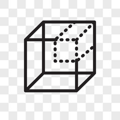 Poster - cube vector icon isolated on transparent background, cube logo design