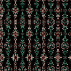 Wall Mural - Vector Seamless Pattern in Ethnic Style. Creative tribal endless ornament, perfect for textile design, wrapping paper, wallpaper or site background. Trendy hand drawn boho tile.