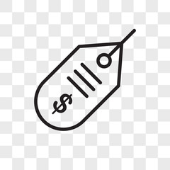 Poster - price tag vector icon isolated on transparent background, price tag logo design