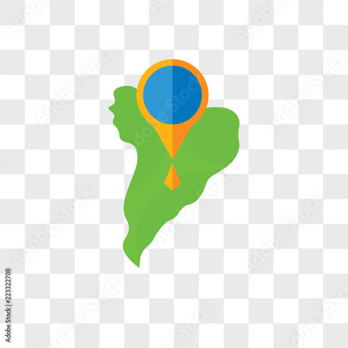 Fotografía South america vector icon isolated on transparent background, South america logo