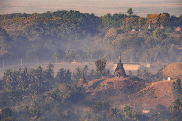 Buddha temple in the sunset dawn