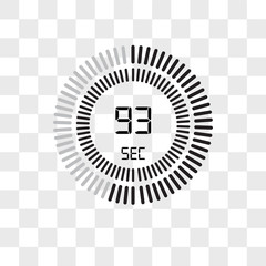 Poster - The 93 seconds vector icon isolated on transparent background, The 93 seconds logo design