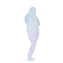 Wall Mural - isolated, watercolor silhouette girl