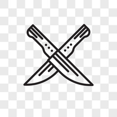 Wall Mural - Knifes vector icon isolated on transparent background, Knifes logo design