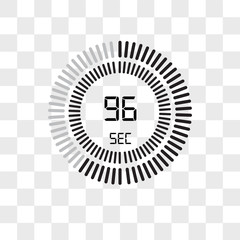 Poster - The 96 seconds vector icon isolated on transparent background, The 96 seconds logo design