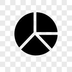 Poster - Pie chart vector icon isolated on transparent background, Pie chart logo design